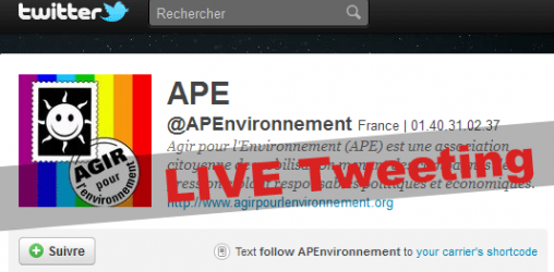 Live Tweeting - Agir pour l'Environnement