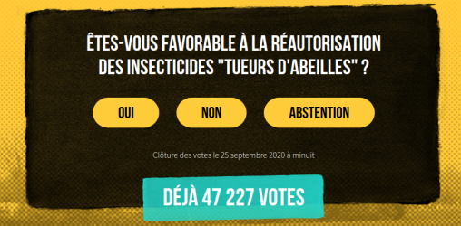 votation citoyenne pour ou contre la ré-autorisation des néonicotinoïdes