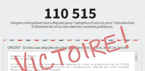 110 000 signatures - Manger bio et local dans les cantines, c’est possible !